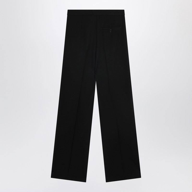 Black wool trousers