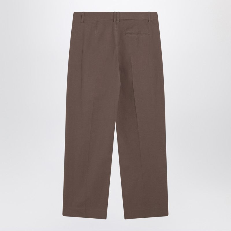 Taupe cotton trousers