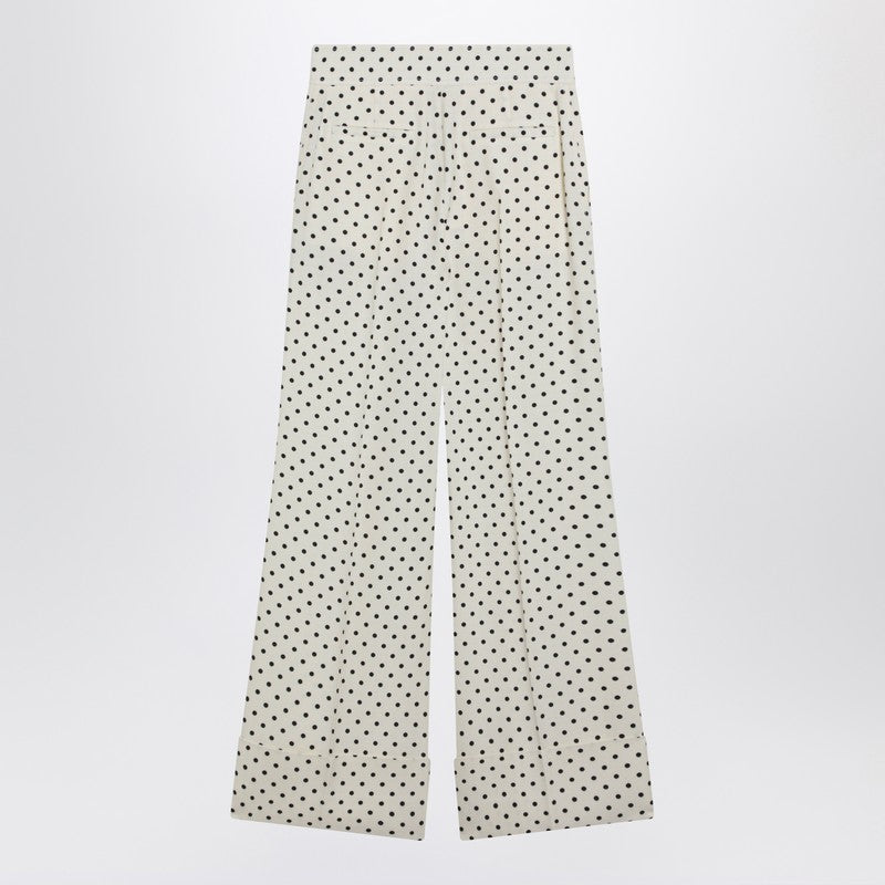 Ivory supergran trousers with Plusdepois print