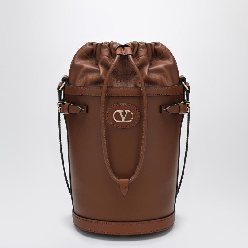 VLogo Signature Bucket Bag in Tobacco