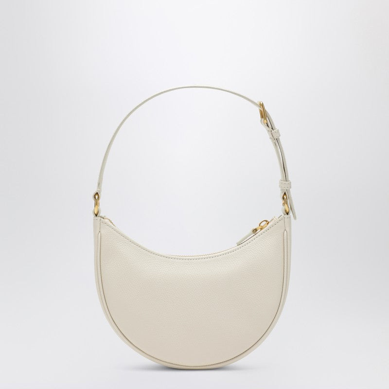 Ivory leather Vlogo Signature mini hobo bag