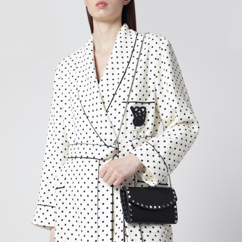 Black Rockstud crossbody wallet