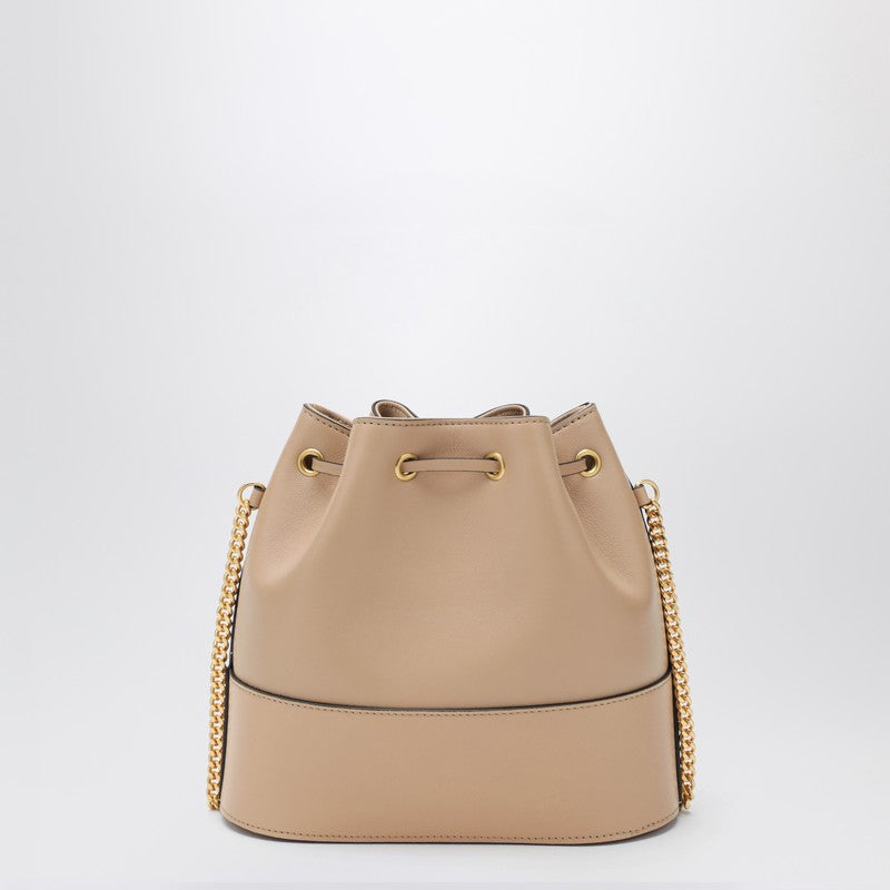Pink leather Vlogo Signature mini hobo bag