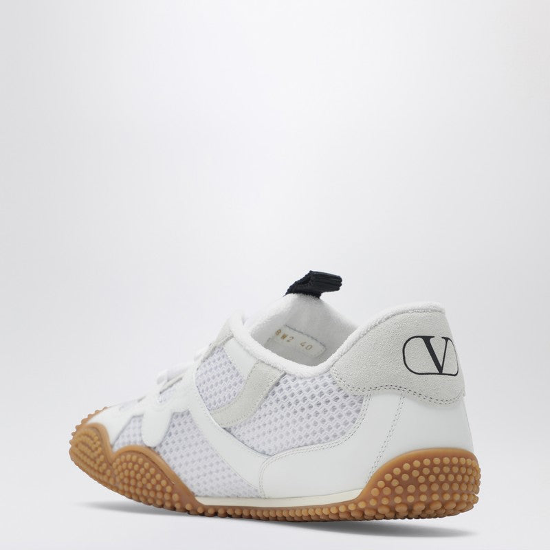 Amphibia sneakers in rubberised calfskin and white split leather