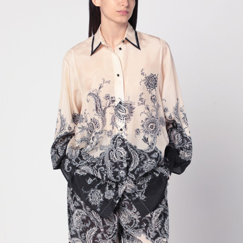 Cream Rhiannon shirt with fantasy print
