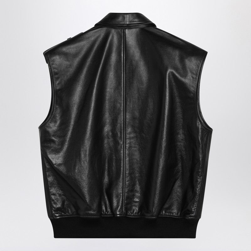 Sonnie Black Leather Gilet