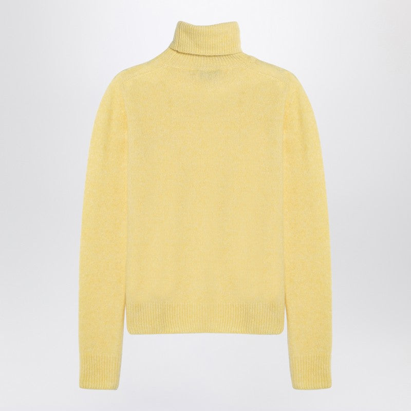 Yellow Cashmere-blend Turtleneck Sweater