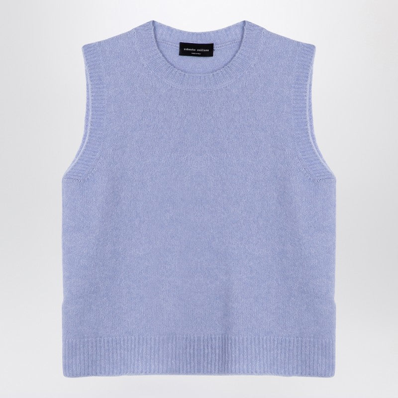 Light Blue Cashmere Blend Waistcoat