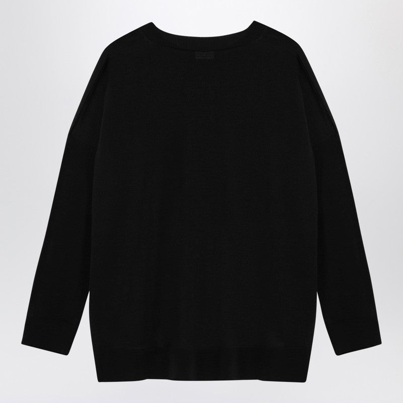 Black Wool Crew-neck Sweater