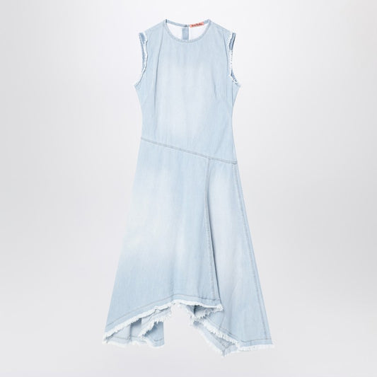Light Blue Denim Asymmetric Dress