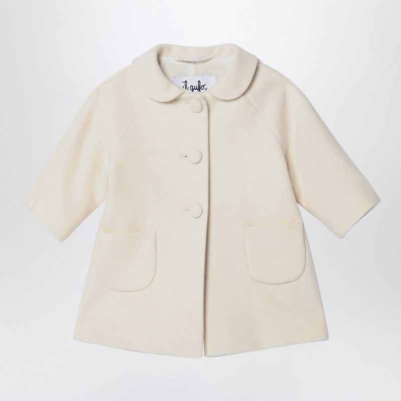 White Wool Blend Coat