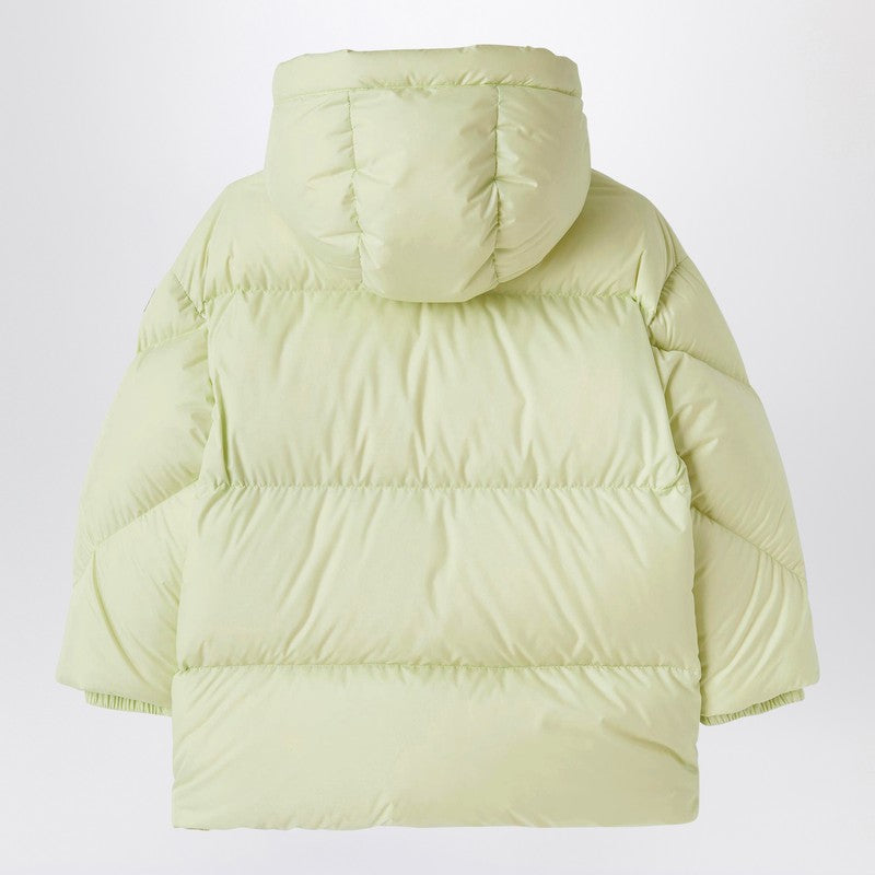Long Down Jacket With Hood Yellow