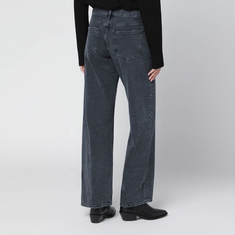 Black faded-effect jeans