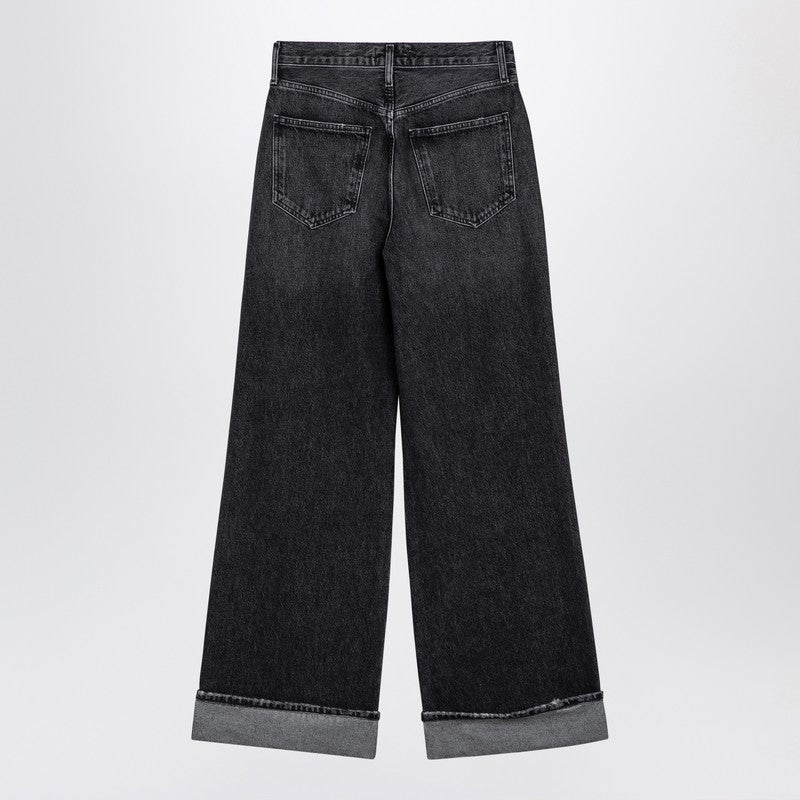 Dame Dark Grey Wide Ribbed Denim Jeans