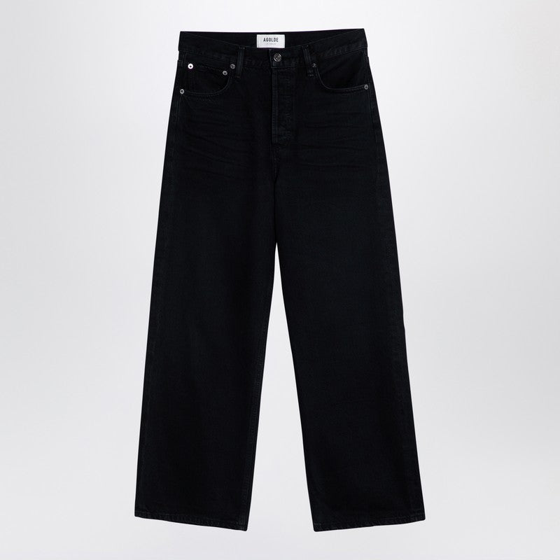 Wide Black Jeans In Organic Denim
