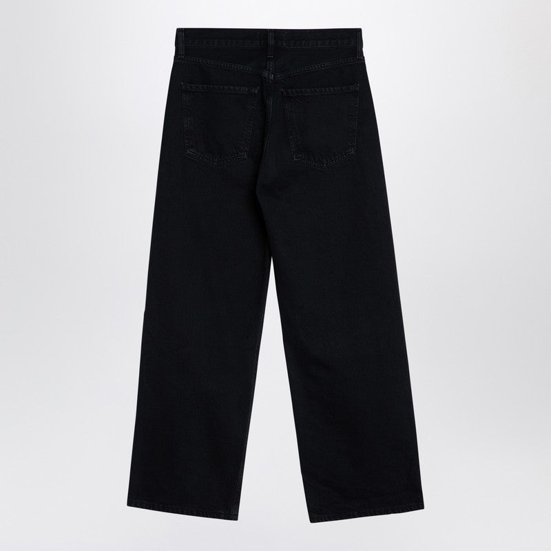 Wide Black Jeans In Organic Denim