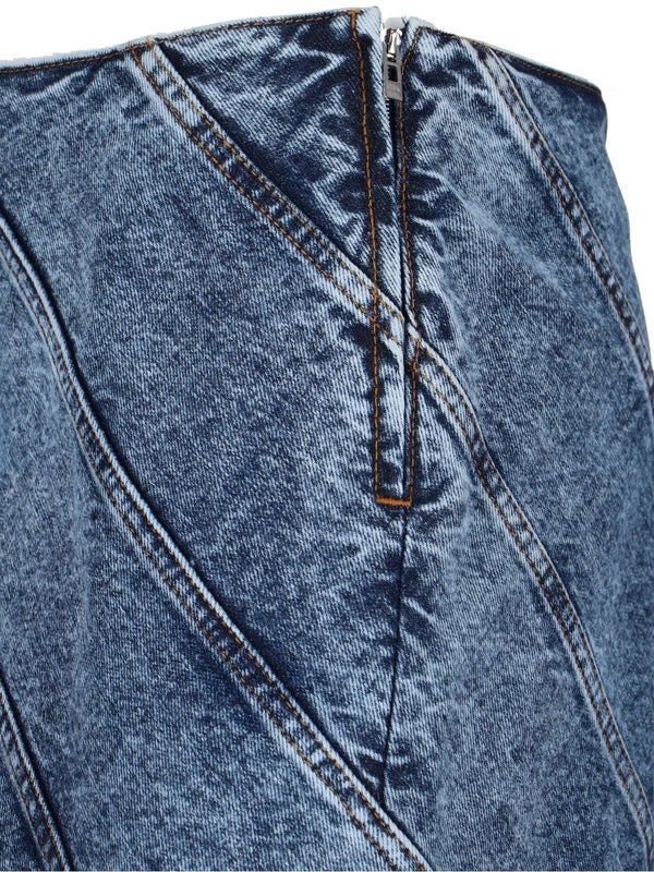 DENIM SPIRAL SKIRT