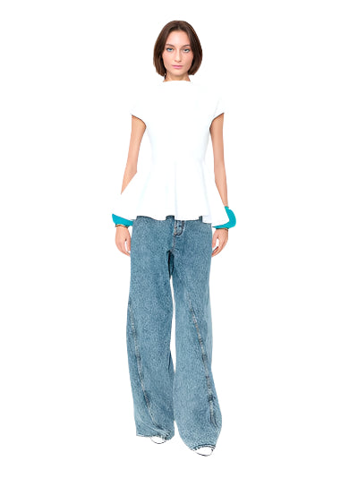 TWISTED DENIM PANTS