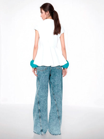 TWISTED DENIM PANTS