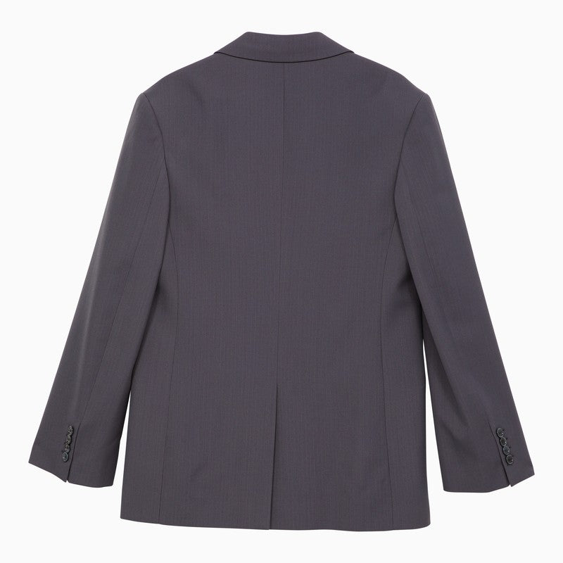 Blue single-breasted jacket in wool blend