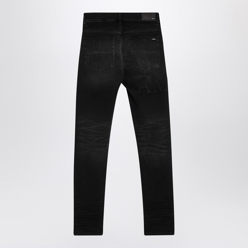 Vintage Black Skinny Jeans With Logo Embroidery