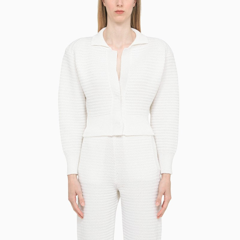 White knitted cardigan