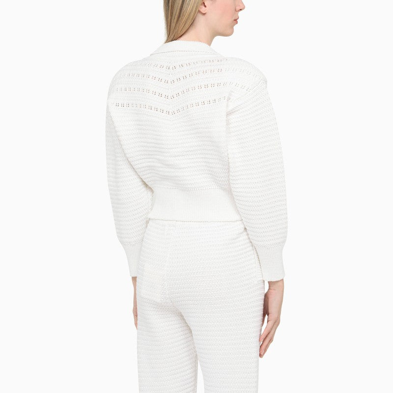 White knitted cardigan