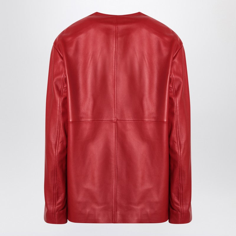 Red Atalia Leather Jacket