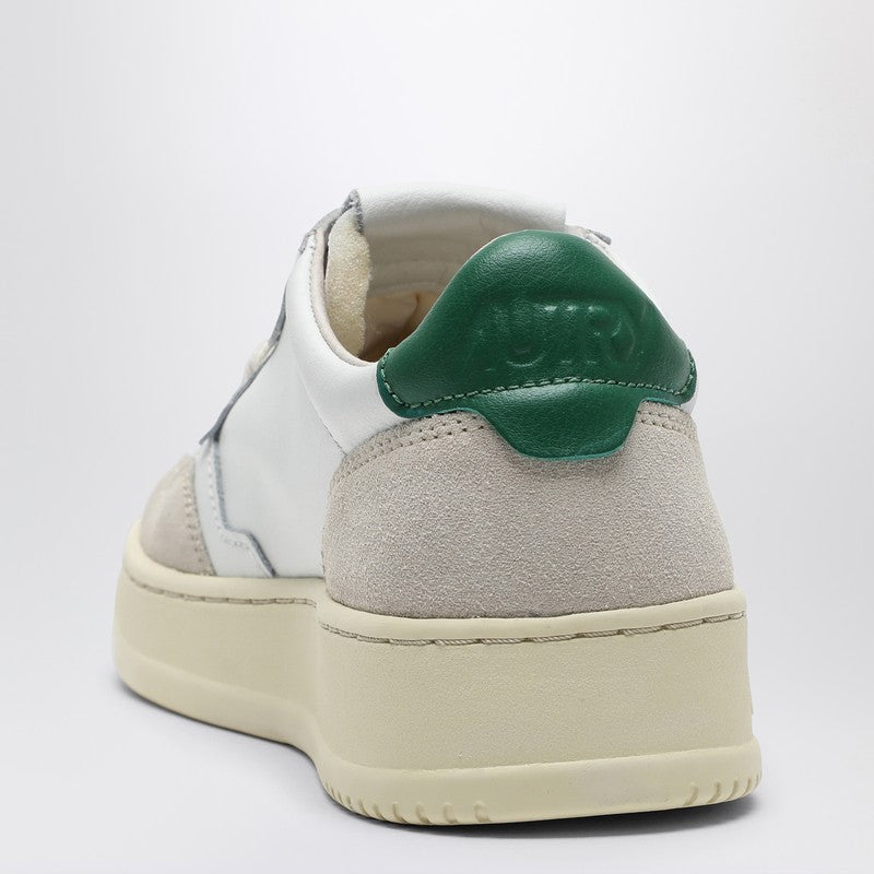 Medalist Sneakers In White/green Leather And Suede