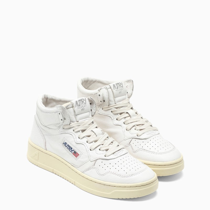 White Leather High-top Sneakers
