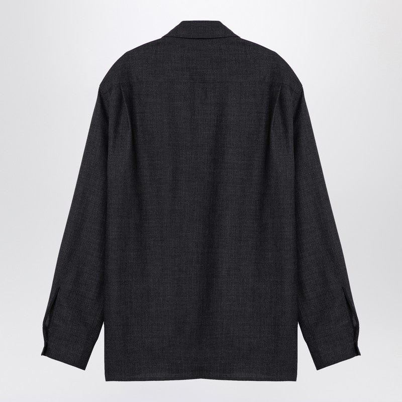 Dark Grey Wool Zip Shirt