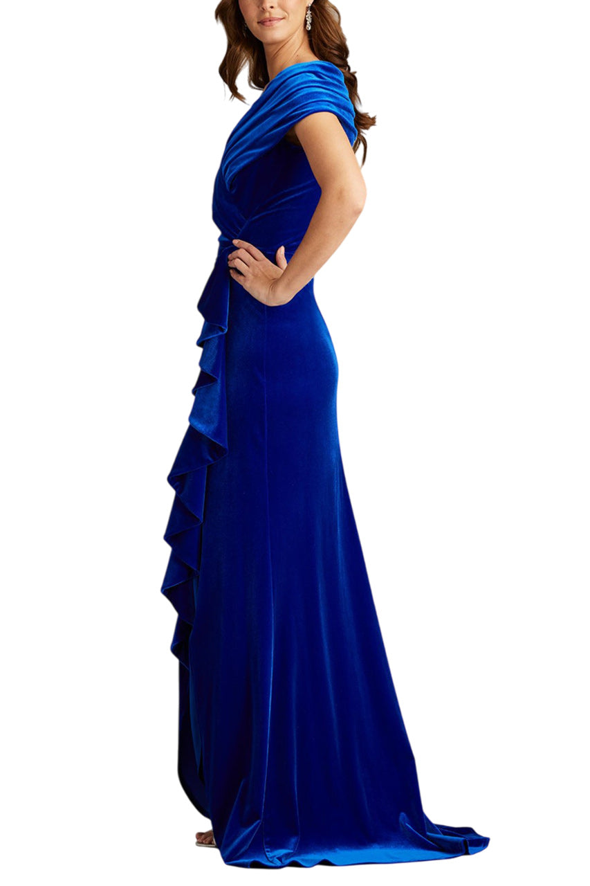 ALVAREZ VELVET WATERFALL DRAPE GOWN