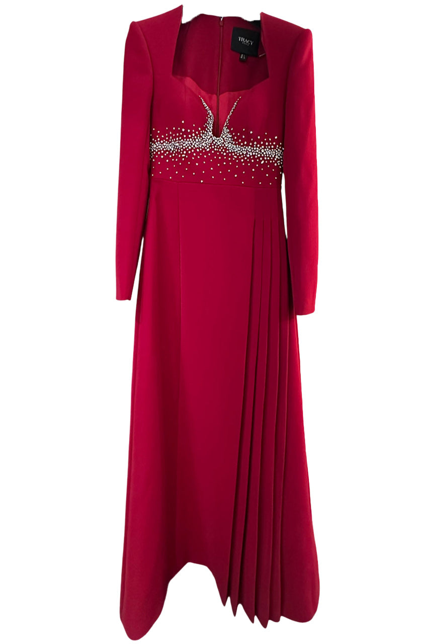 ANNE QUEEN NECK FLARED A-LINE DRESS