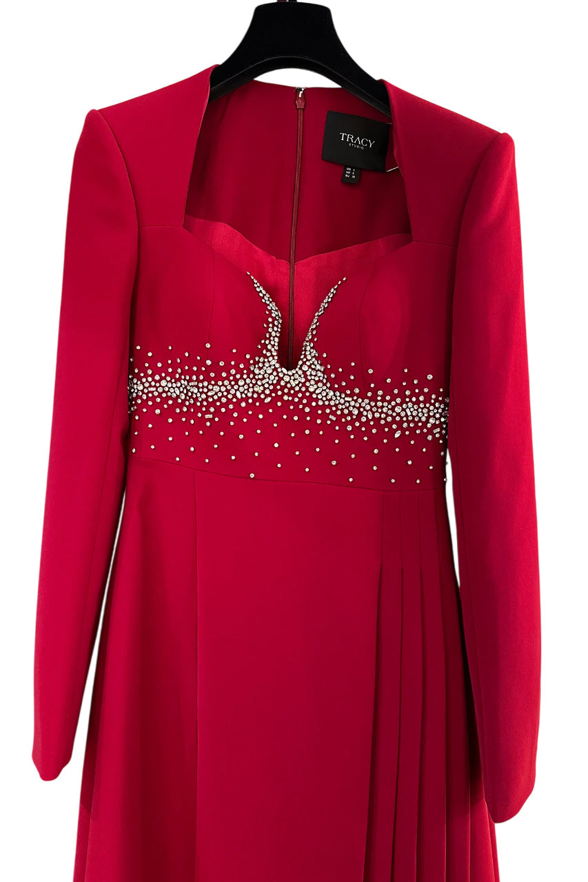 ANNE QUEEN NECK FLARED A-LINE DRESS