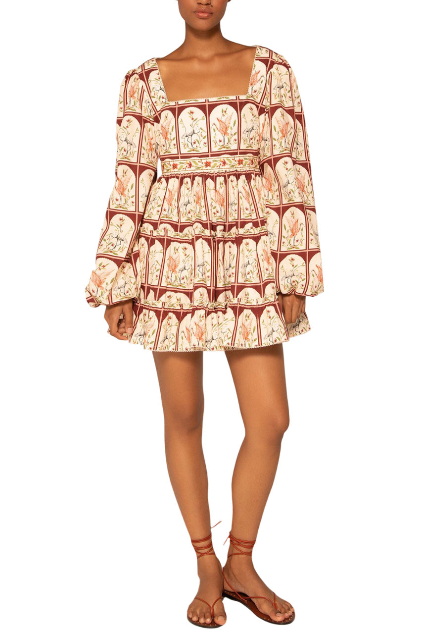 AVENA PRINTED COTTON MINI DRESS