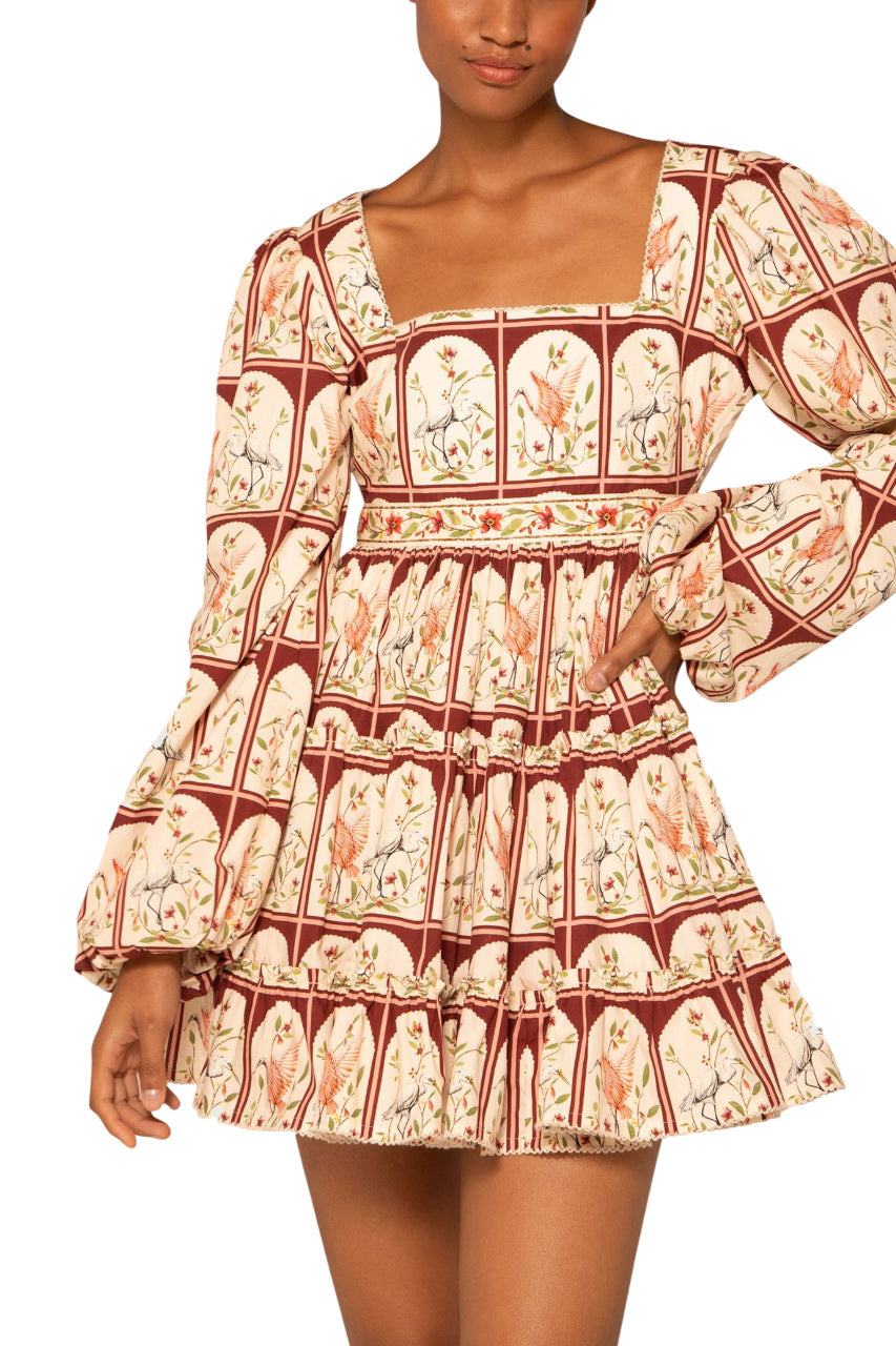 AVENA PRINTED COTTON MINI DRESS