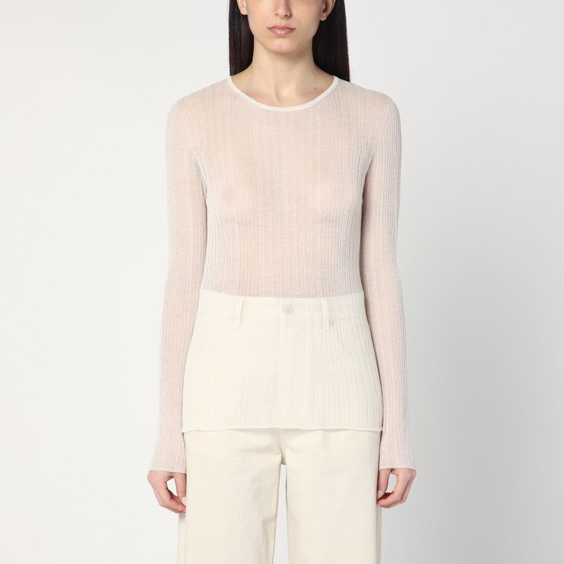 Semi-transparent Sweater In Natural Colour