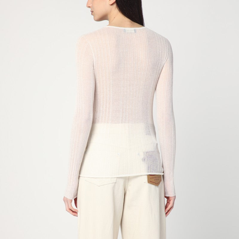 Semi-transparent Sweater In Natural Colour