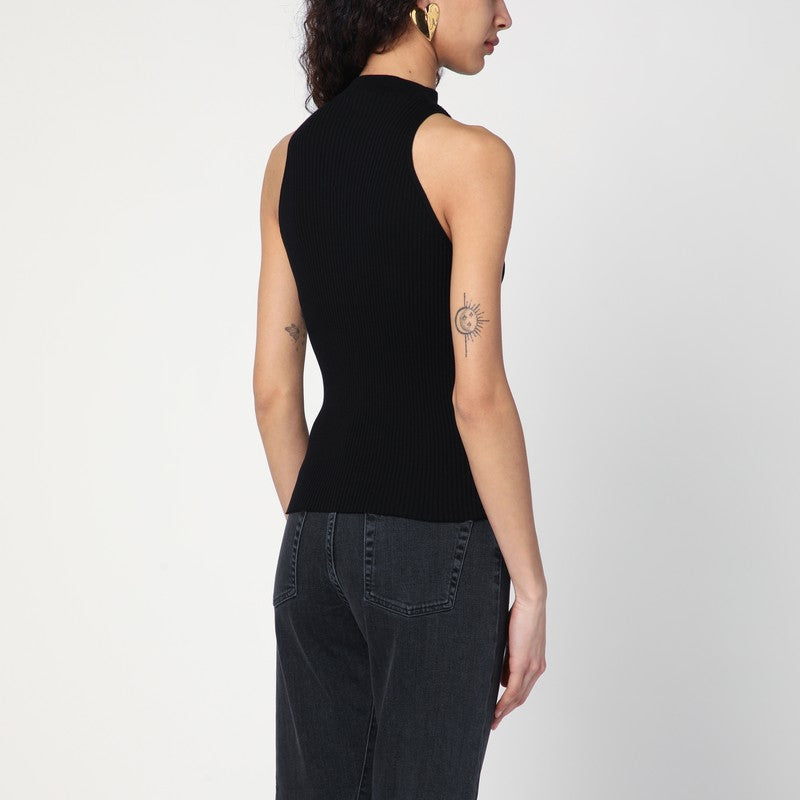 Black Ribbed Tank Top