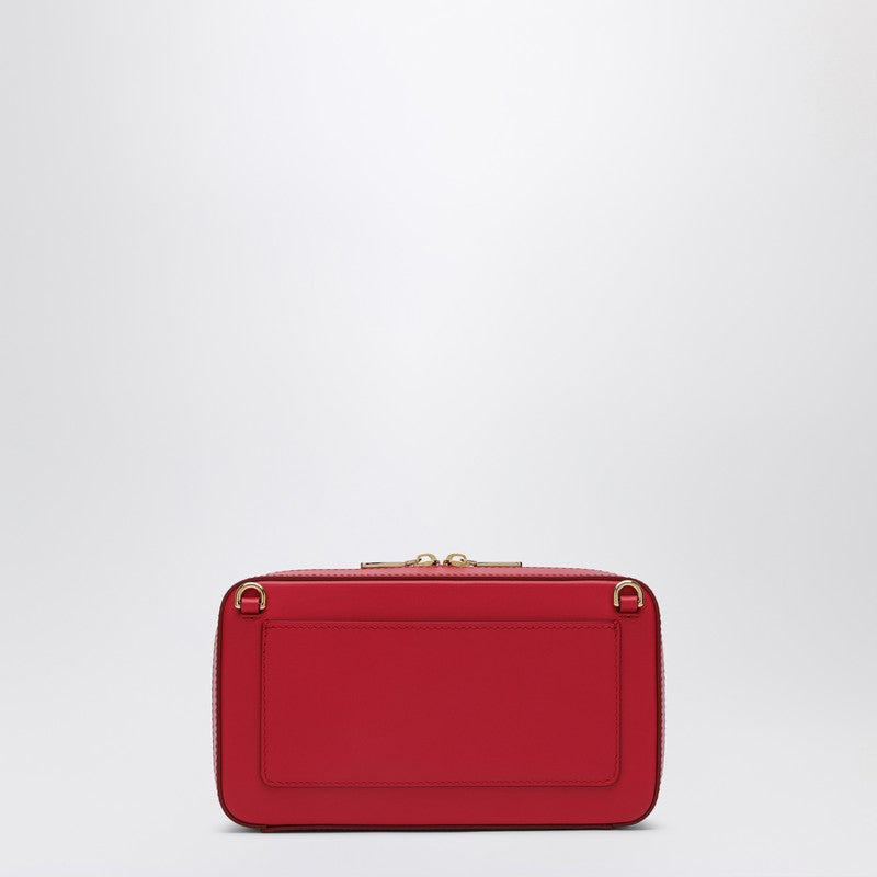 Red Leather Shoulder Bag With Logo