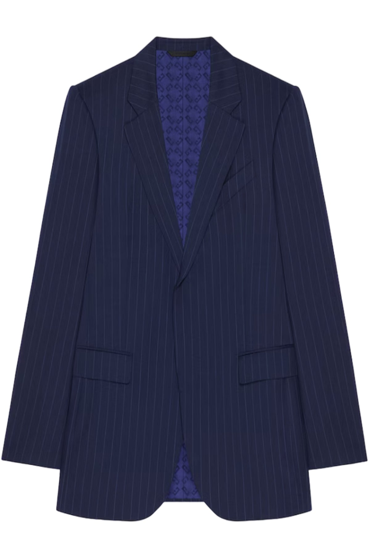 Slim Fit Striped Jacket In Wool