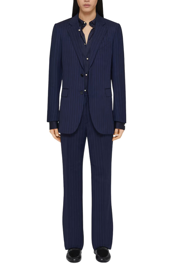 Slim Fit Striped Jacket In Wool
