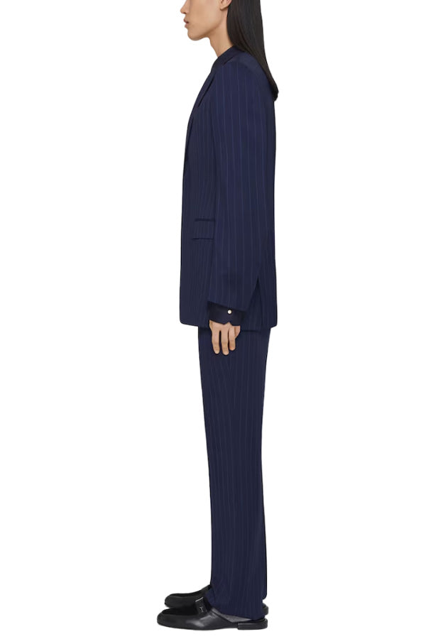 Slim Fit Striped Jacket In Wool