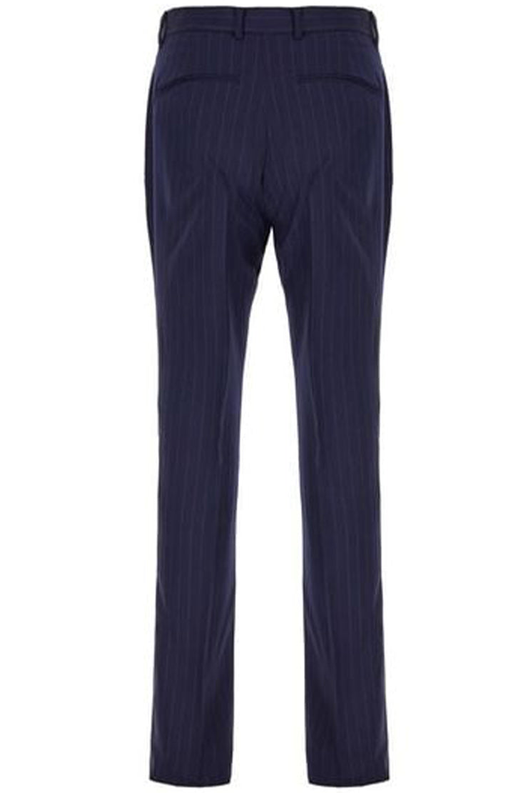 Slim Fit Striped Tailored Pants In Wool
