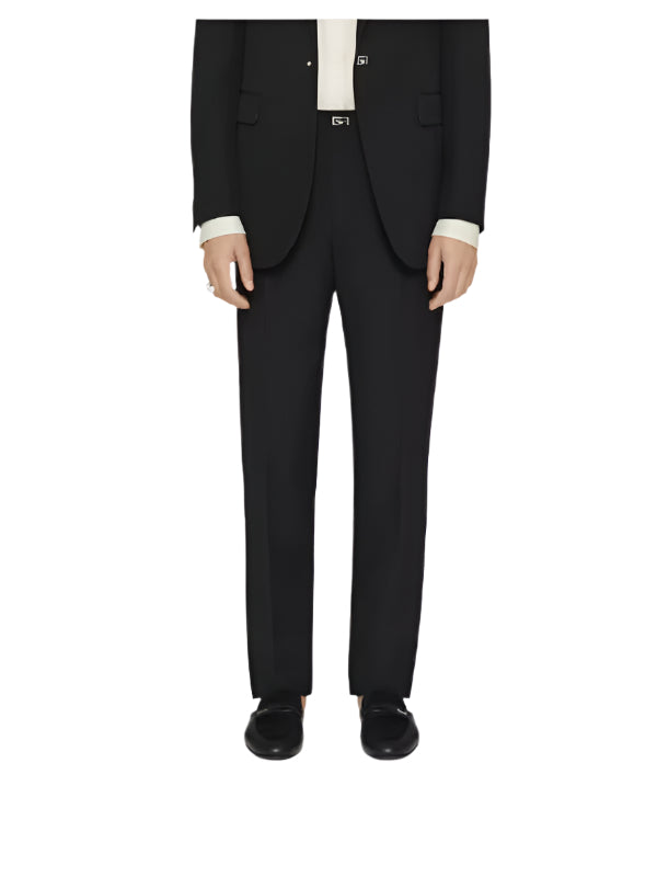 2G CLIP DECORATED WOOL TAILORED PANTS