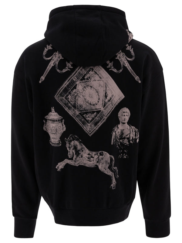 WEAVER OBJET PRINTED FLEECE HOODED ZIP-UP