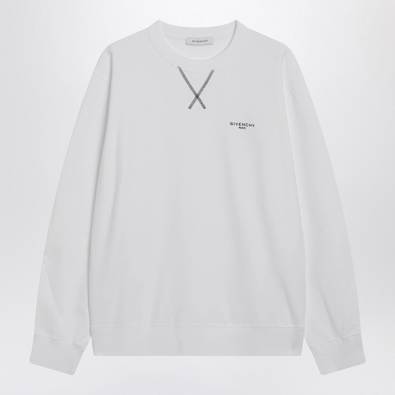 White Couture Seam sweatshirt with embroidered logo