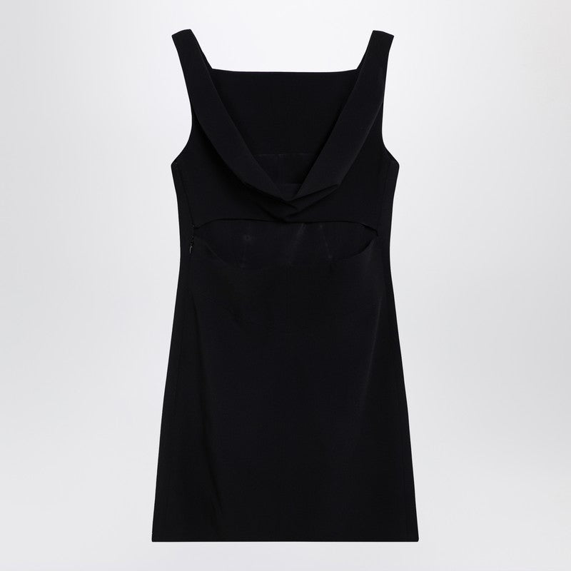 Black Mini Dress With Back Neckline