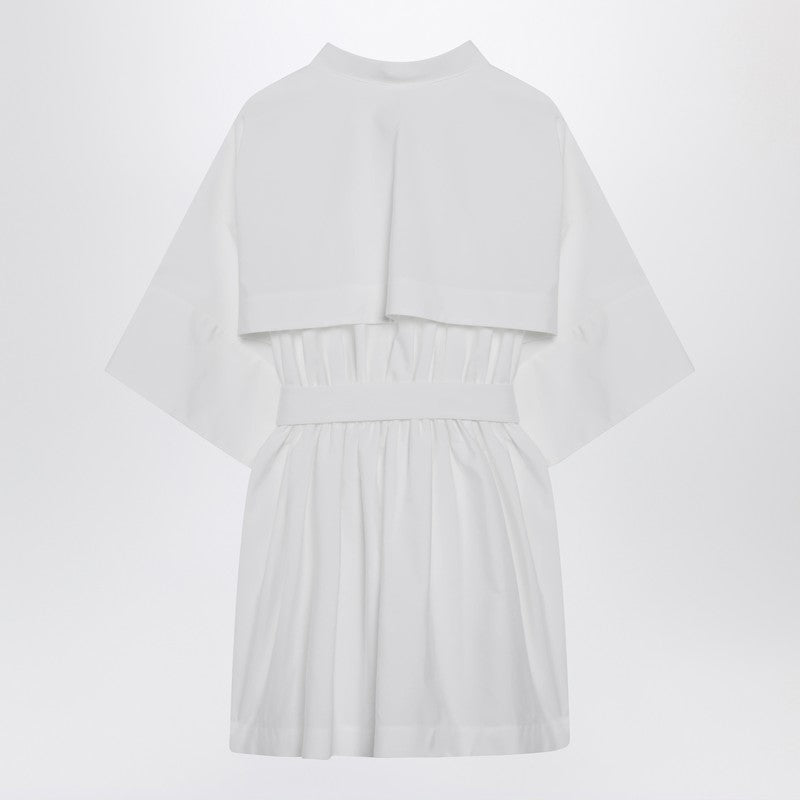 Mini chemisier dress in white poplin