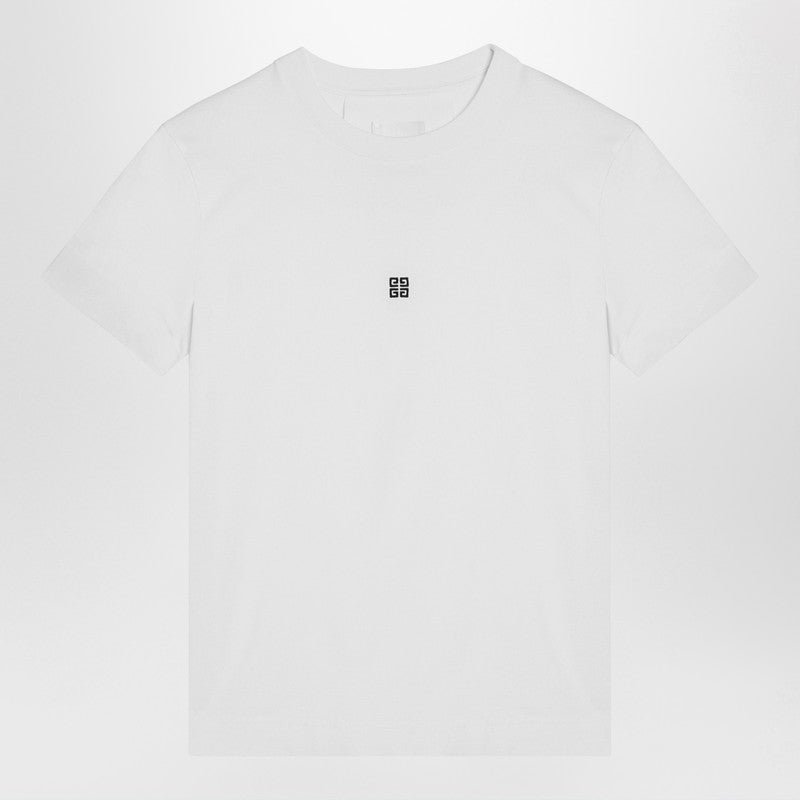 White Cotton T-shirt With Logo Embroidery